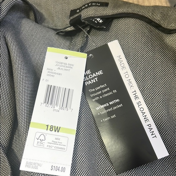 Jones New York Black and White Patterned Pants 18W - Picture 8 of 9